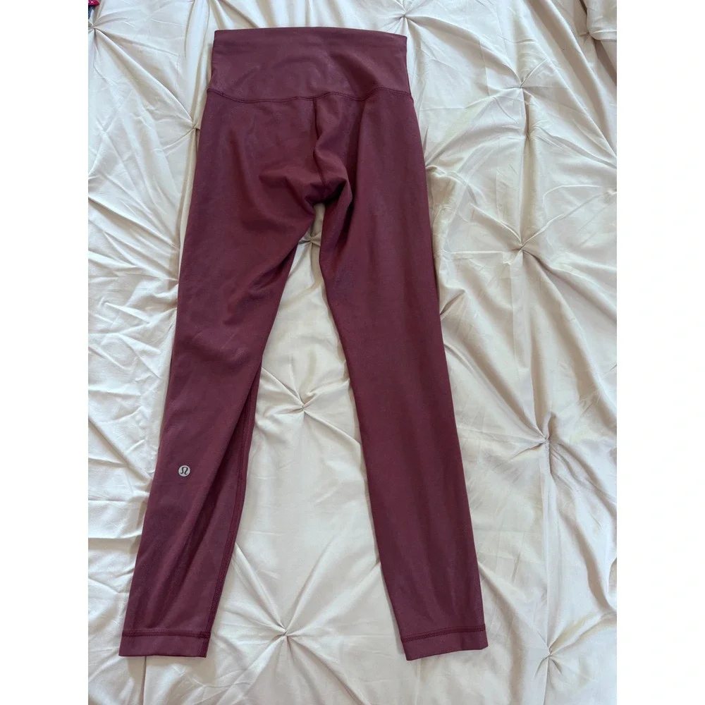 Lululemon Wunder Train High Rise Tight 25 Foil Red Merlot Burgundy LW5EB3S 4